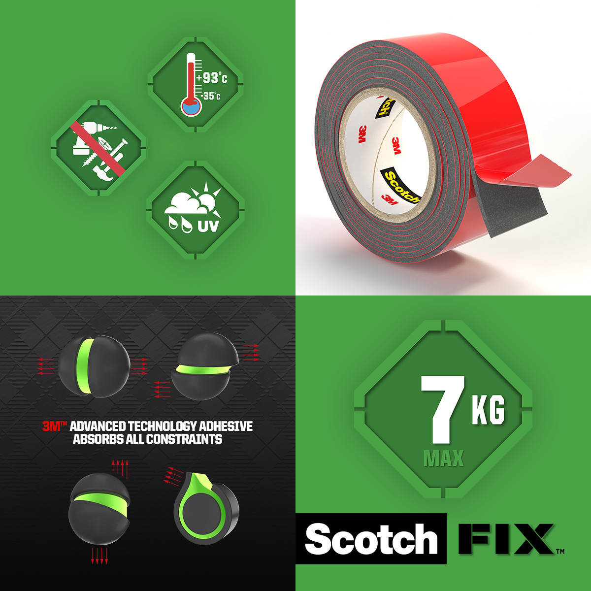 Zewnętrzna taśma montażowa Scotch-Fix™ 19 mm x 5 m
